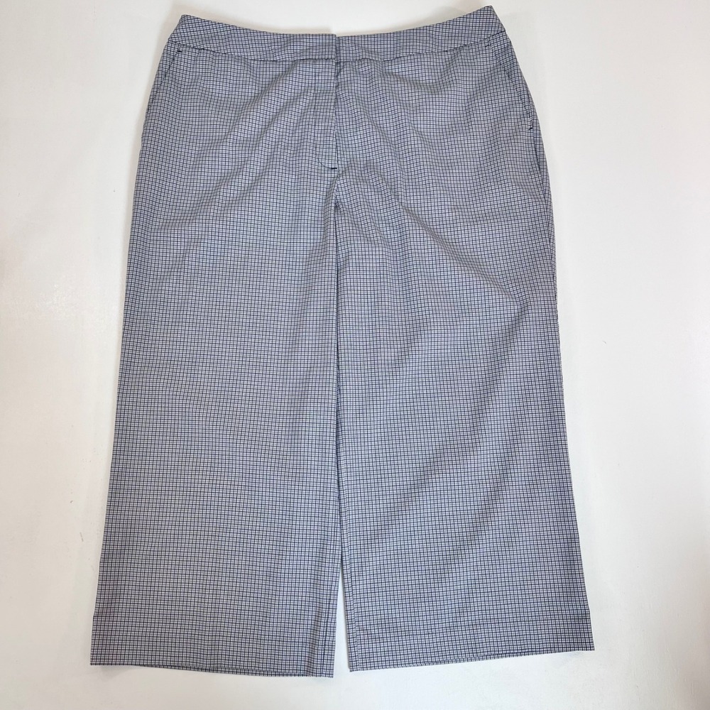 Worthington 16W Micro Check Cropped Wide Leg Pants Office Siren Workwear